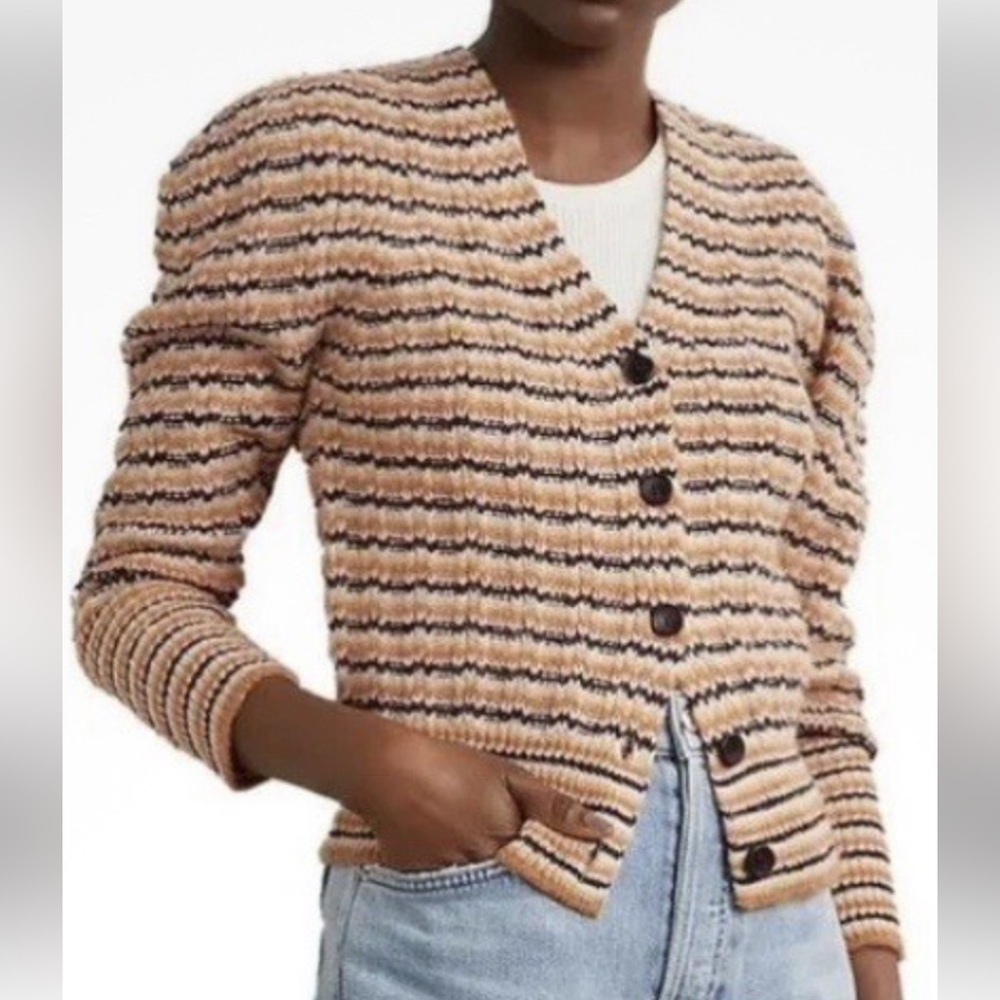 A.L.C. REBEKAH Multicolor Knit Wool Blend Cardigan. Size L